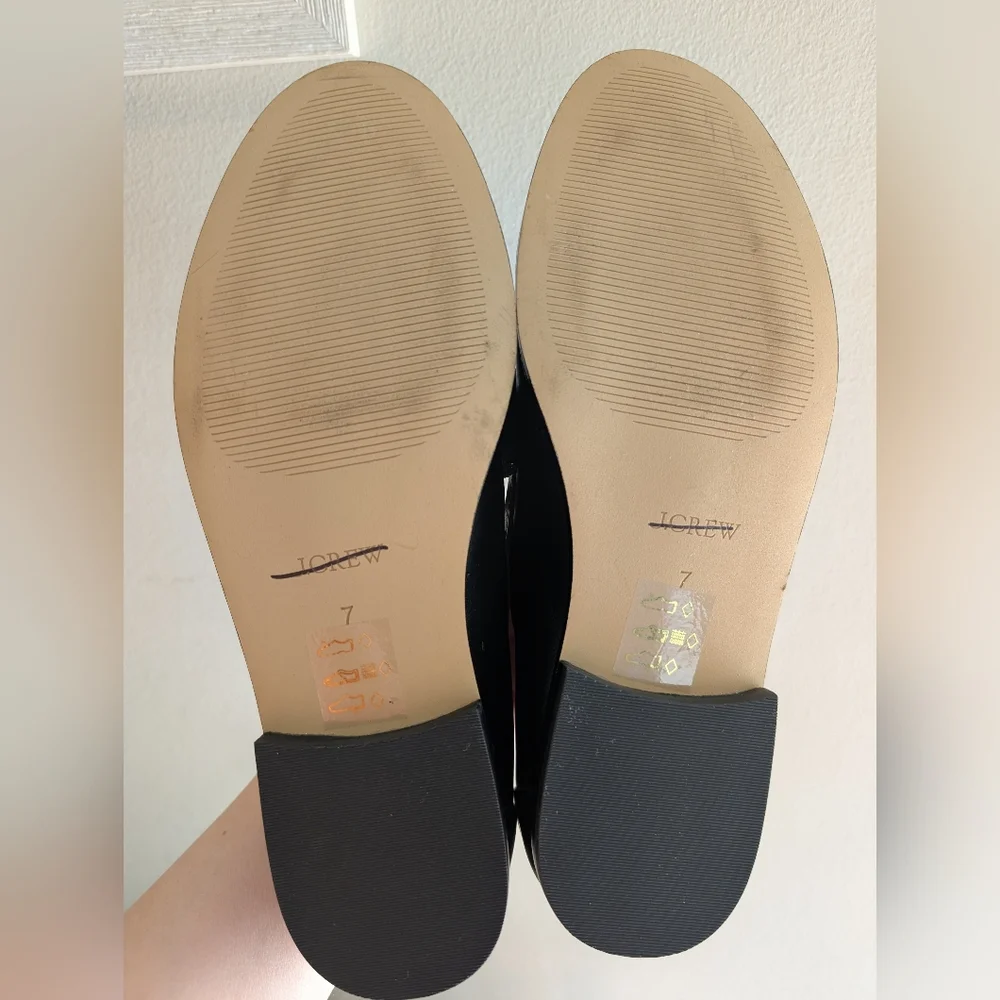 J. Crew Black Leather Horsebit Loafers Size 7 - Picture 5 of 7